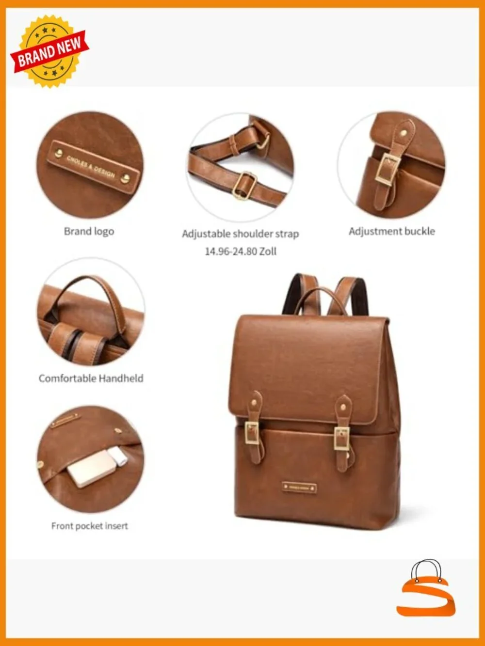Genuine Leather Convertible Backpack Purse Fashion Travel Daypack Laptop Bag